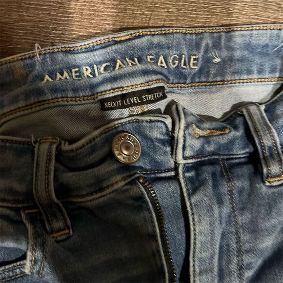 American Eagle Women's Skinny Jeans Medium Wash Blue High Rise Stretch - Picture 2 of 8